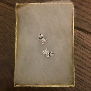 Diamond detailed dog earrings